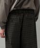T/R Serge Classic Check Wide Tapered Slacks - GREEN
