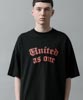 Dropped Shoulders Printed T-Shirt (United) - BLACK