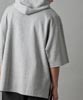Double Knit Three Quarter Hoodie - HEATHER GRAY