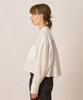 Cotton Lawn Wide Silhouette Cropped Shirt - WHITE