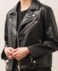 Synthetic Leather Rider's Jacket - BLACK