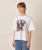 Loose Silhouette Printed T-Shirt (Eagle) - WHITE