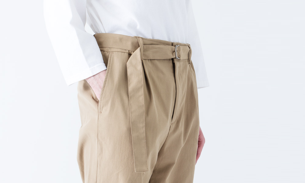 COOLMAX FABRIC BELTED PANTS for men SS 2017