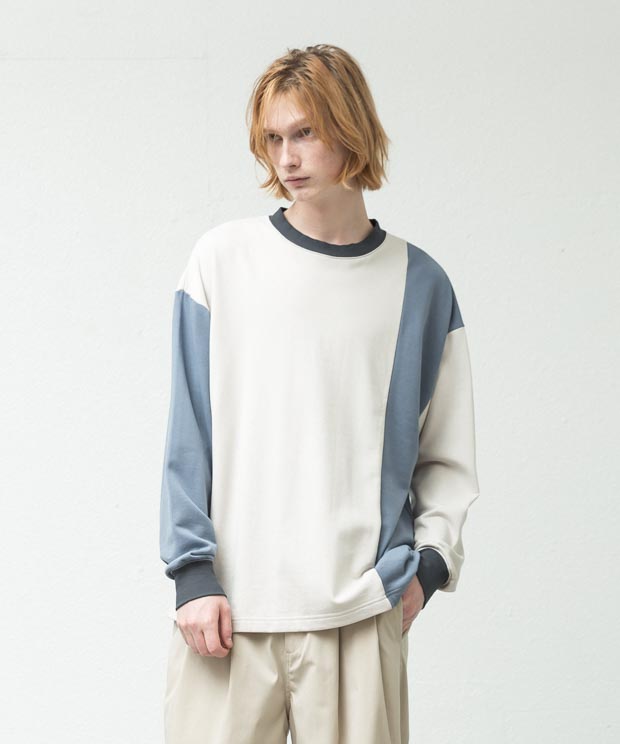 Compact Fleece Color Panel Pullover - IVORY