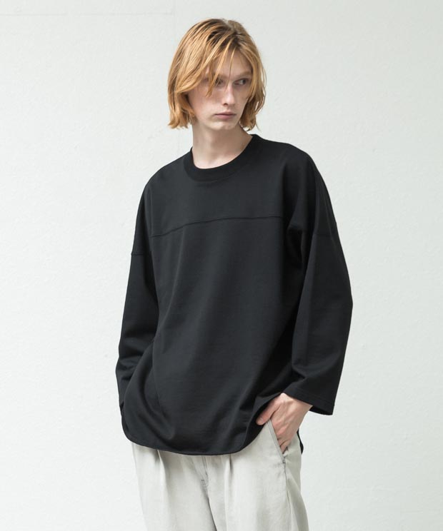 Compact Fleece Football T-Shirt - BLACK