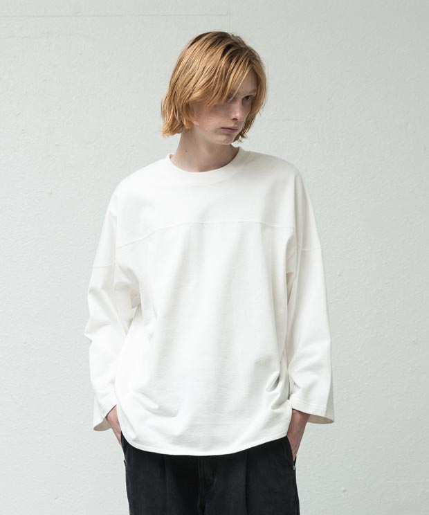 Compact Fleece Football T-Shirt - WHITE