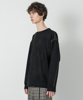 Stretch Faux Suede Piping Pullover - BLACK