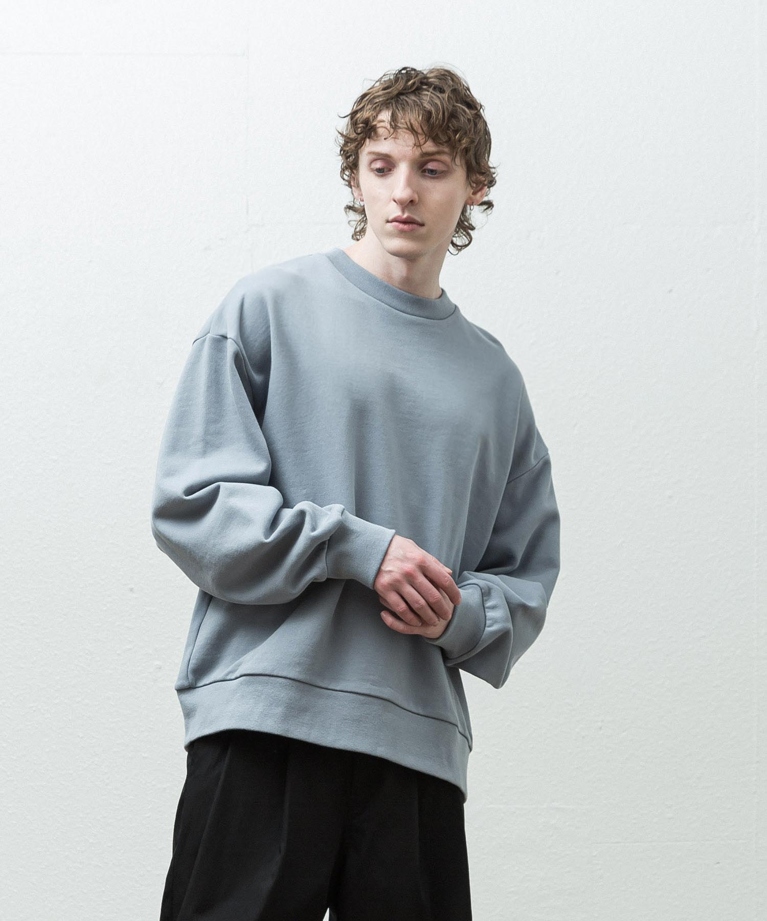 MVS Fleece Oversized Sweatshirt - SAX GRAY