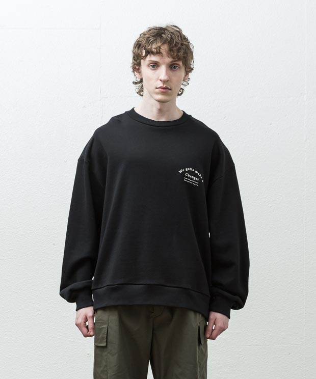 Mvs Fleece Printed Oversized Sweatshirt (We Gotta) - BLACK