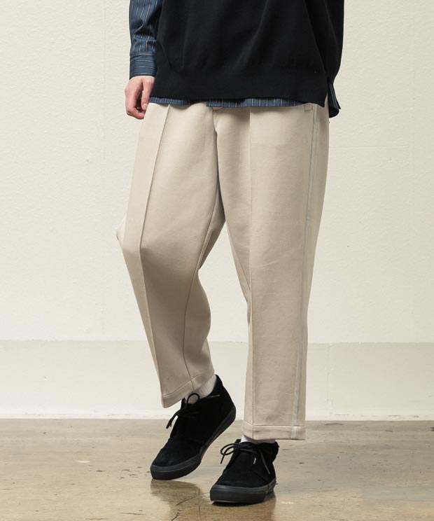 Double Air Easy Pintucked Track Pants - GRAY BEIGE