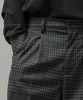 T/R Serge Classic Check Wide Tapered Slacks - CHARCOAL