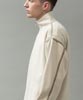 Stretch Faux Suede Half Zip Pullover - IVORY