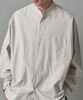 Vintage Poplin Band Collar Dolman Sleeve Shirt - GRAY BEIGE