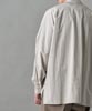 Vintage Poplin Band Collar Dolman Sleeve Shirt - GRAY BEIGE