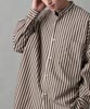 Giza Stripe Band Collar Dolman Sleeve Shirt - BROWN