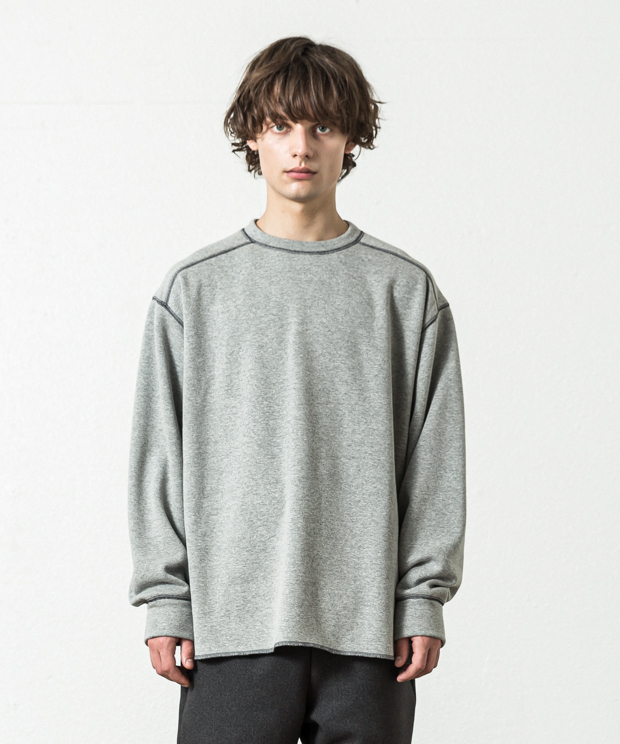 Mouton Jersey Stitch Work Pullover - HEARTHER GRAY