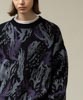 Abstract Double Jacquard Pullover - NAVY