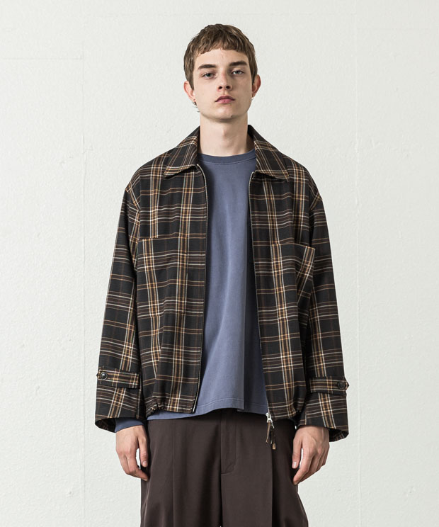 T/R Check Swing Top Jacket - BROWN