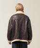 Synthetic Leather Mouton B3 Jacket - BROWN