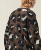 Leopard Shaggy Mohair Pullover - BROWN