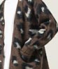 Leopard Shaggy Mohair Cardigan - BROWN