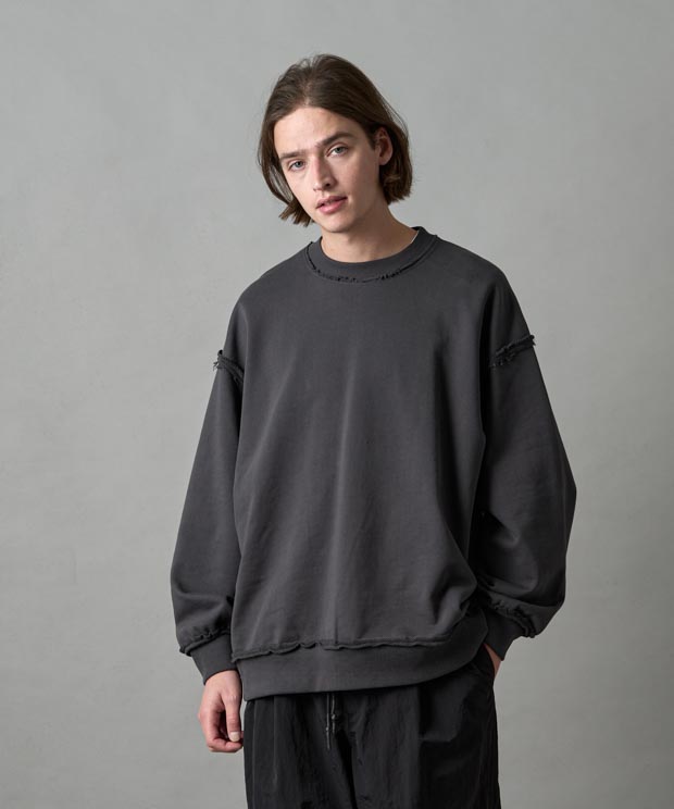 Oversized Damage Sweatshirt - COAL BLACK