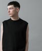 Texture Double Knit Sleeveless T-Shirt - BLACK