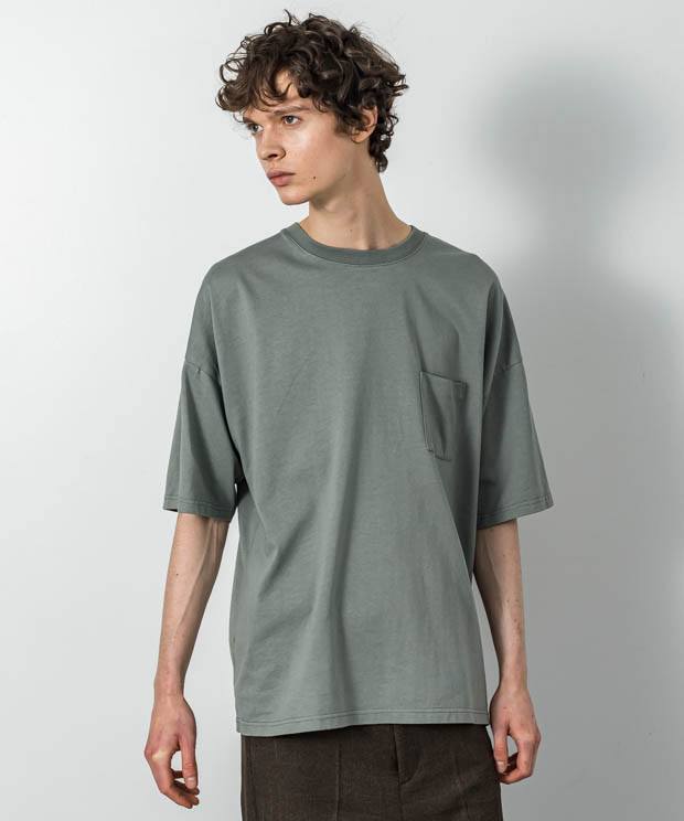 Dropped Shoulders T-Shirt - SAGE GREEN