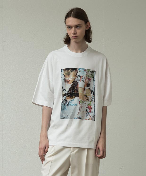 Dropped Shoulders Printed T-Shirt (Collage) - WHITE
