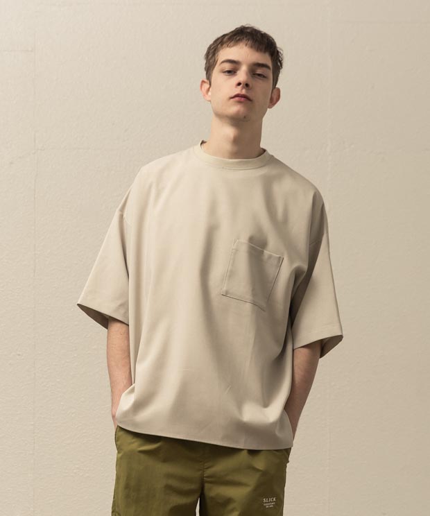 Thick And Thin Amunzen Cloth Slit T-Shirt - IVORY