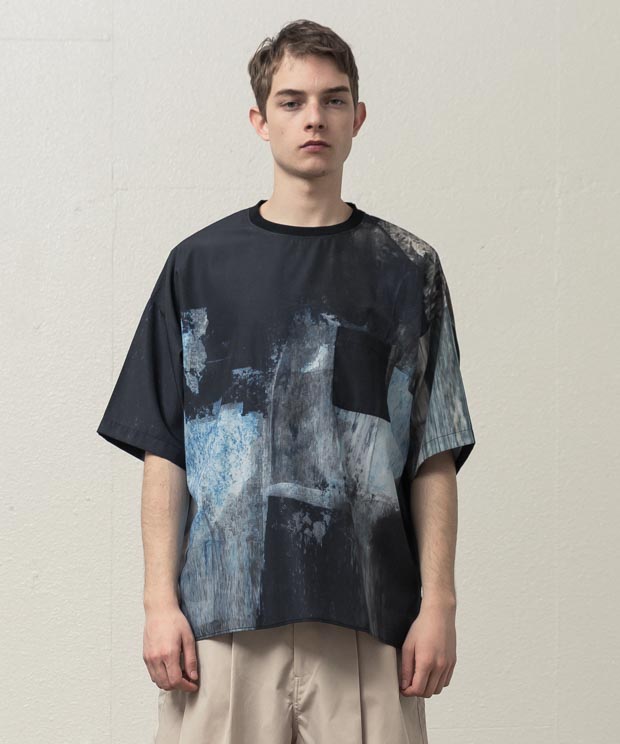 Abstract Printed T-Shirt - BLACK