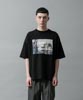 Dropped Shoulders Printed T-Shirt (Come As) - BLACK