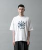 Dropped Shoulders Printed T-Shirt (Flower) - WHITE