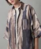 Abstract Printed Dolman Sleeve Shirts - GRAY BEIGE