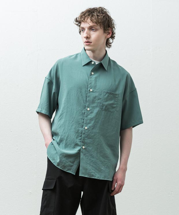 Reflax Voil Washer Stitch Work Shirt - GREEN