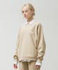 Loose Silhouette Crewneck Embroidery Sweat - YELLOW BEIGE
