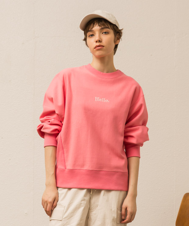 Dolman Sleeve Printed Sweatshirt - PINK