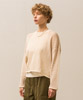 Honeycomb Mesh Cropped Pullover - NATURAL