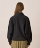 Sweatshirt Zip Cardigan - BLACK