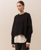 Mohair Cropped Pullover - BLACK