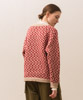 Argyle Pattern Jacquard Pullover Knit - RED