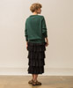 Oversized Crew Neck Knit Pullover - GREEN