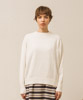 Oversized Crew Neck Knit Pullover - WHITE