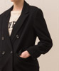 Double Breasted Tailored Jacket - BLACK