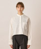 Cotton Lawn Wide Silhouette Cropped Shirt - WHITE