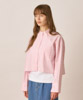 Wide Silhouette Stripe Cropped Shirt - PINK