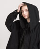 Military Hooded Coat - BLACK