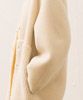 Synthetic Mouton Reversible Piping Coat - IVORY