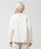 13.5Oz Denim Oversized Band Collar Jacket - WHITE