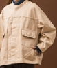 2nd.Type Denim Oversized Band Collar Jacket - NATURAL